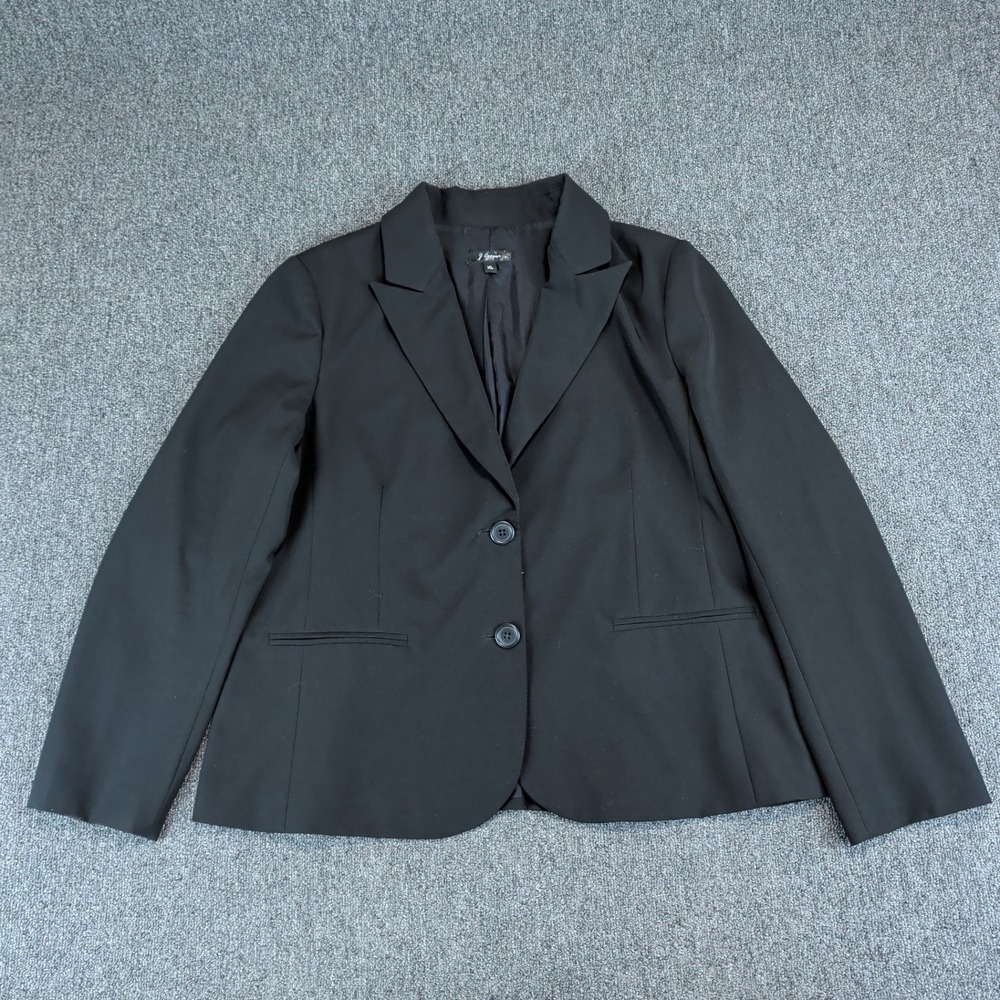 J Cooper Classic Professional Two Button Blazer Women XL Black Office Career